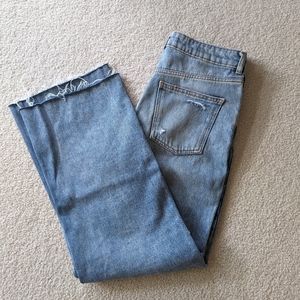 Zara HIGH-WAISTED WIDE LEG JEANS Blue Jeans size US 6, EU 38